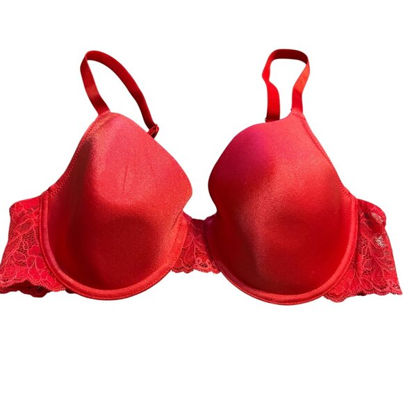 Wacoal 853127 Seasonal Fashion Lace Red Underwire Bra 38C - Picture 1 of 3